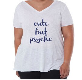 T-shirt z nadrukiem - Cute But Psycho (rozm. 44-52)