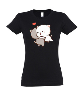 Koszulki z nadrukiem-Cat love jump