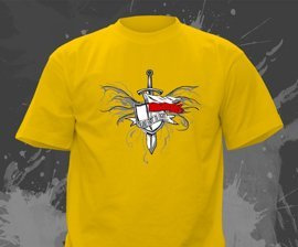 Koszulka z nadrukiem - Poland First to Fight (Miecz i Tarcza)