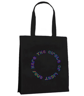 TORBA  z napisem - "THE CIRCLE OF LIGHT ENDS HERE", neon, 200x200 cm, 2013