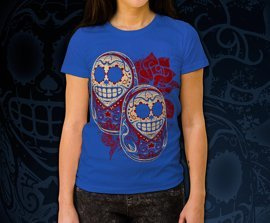Koszulka damska z nadrukiem - Matrioszka de la Muerte