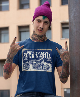 Koszulka męska - RIDE TO LIVE ROCK'N ROLL