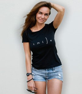Koszulka damska z nadrukiem - Smile