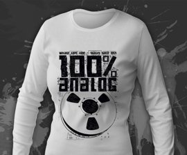 Biały Longsleeve damski z nadrukiem - 100% Analog