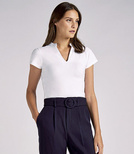 Top korporacyjny - V-neck z mandaryńskim kołnierzem