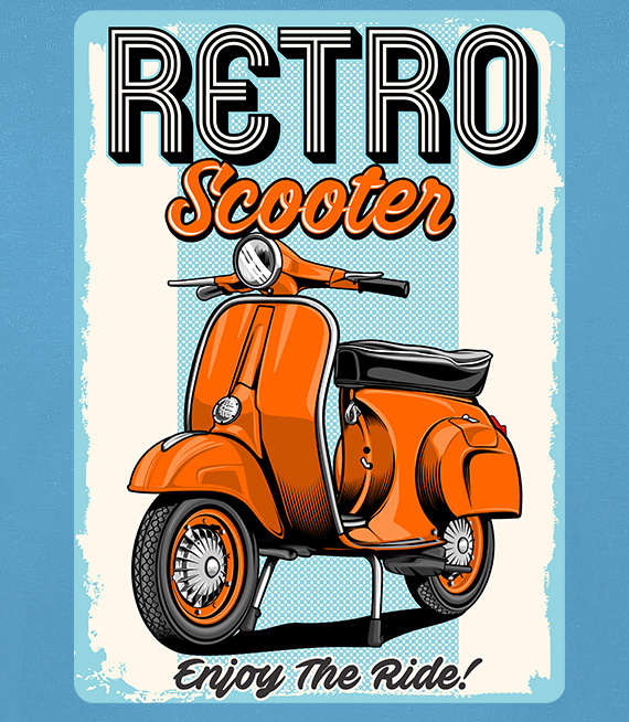 Koszulka męska - RETRO SCOOTER ..enjoy the ride !