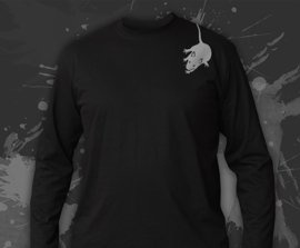 Czarny Longsleeve z nadrukiem - Szczur boczny