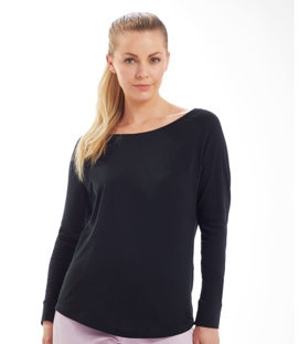 Damski luźny t-shirt z długim rękawem - Organic