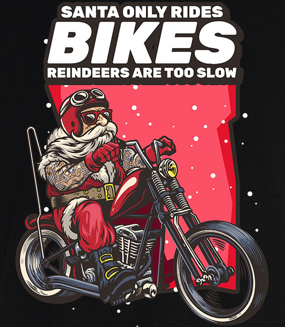 Koszulka z nadrukiem - Motocyklowy Mikołaj