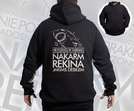 Czarna bluza kangurka z nadrukiem - Nakarm Rekina Jakimś Debilem 