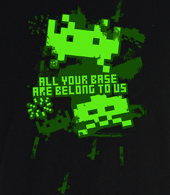 T-shirt z nadrukiem  - All your base are belong to us!