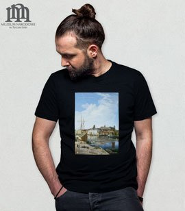 Koszulka z nadrukiem - Widok Szczecina z Łasztowni na zamek i kościół św. Jakuba