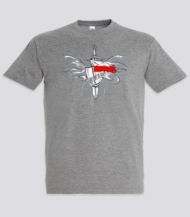 Koszulka z nadrukiem - Poland First to Fight (Miecz i Tarcza)