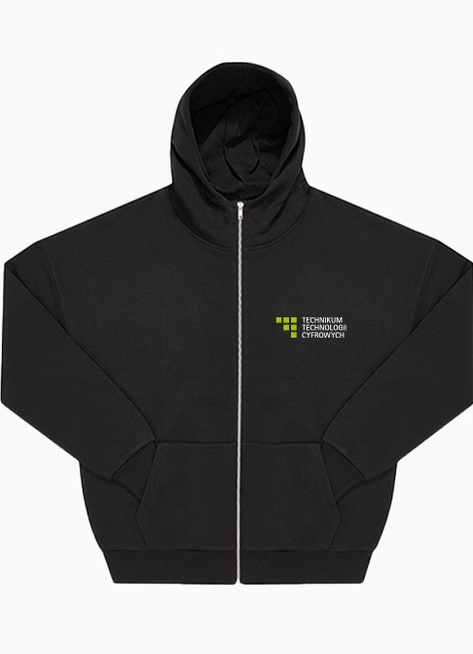 Bluza Unisex z kapturem na zamek - Technikum Technologii Cyfrowych w Szczecinie