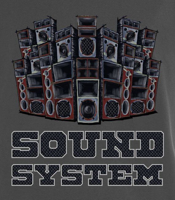 T-shirt z nadrukiem - Sound System 3xl-5xl 
