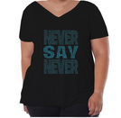 T-shirt z nadrukiem - Never Say Never (rozm. 44-52)