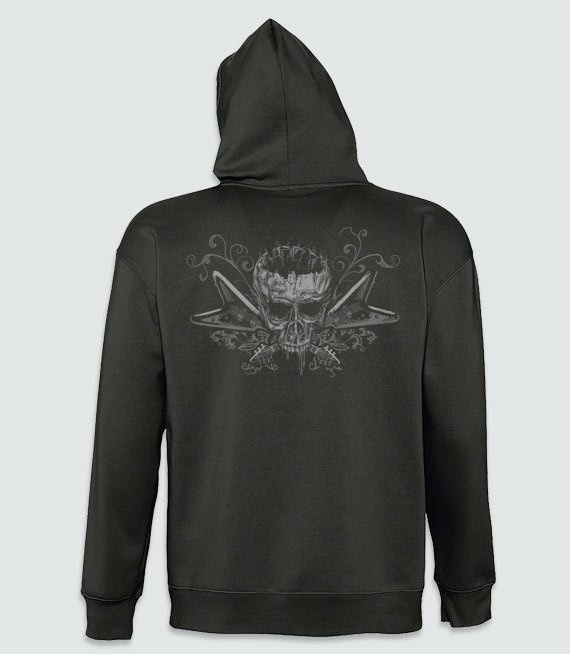 Czarna bluza rozpinana, z nadrukiem - Metal Head