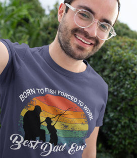 T-shirt - born to fish forced to work