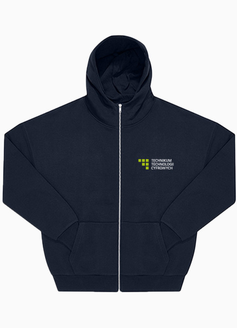 Bluza Unisex z kapturem na zamek   -  Technikum Technologii Cyfrowych w Szczecinie 
