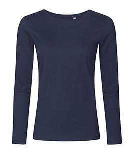 Damska koszulka z okrągłym dekoltem i długim rękawem