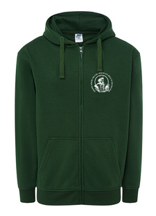 Bluza z kapturem i zamkiem  - technik żywienia i usług gastronomicznych "TŻUG"-kolor CIEMNO ZIELONY