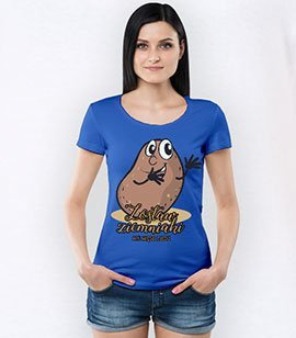 Koszulka damska z nadrukiem - Zostaw Ziemniaki