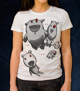 Koszulka damska z nadrukiem - Złe misie