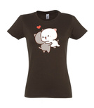 Koszulki z nadrukiem-Cat love jump