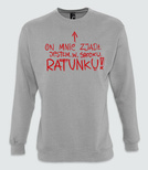 Bluzy bez kaptura z nadrukiem - Ratunku, on mnie zjadł! jestem w środku. RATUNKU!