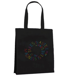 TORBA  z napisem - „MADNESS IS LIKE GRAVITY”, neon, 180x200 cm, 2012 