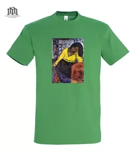 Koszulka z nadrukiem - Kobieta w żółci.