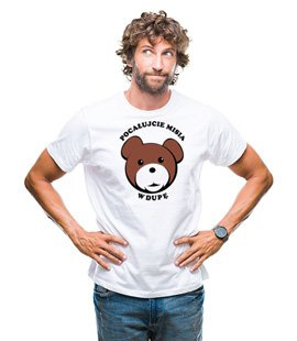 Koszulka z nadrukiem - Pocałujcie misia w dupę