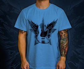 T-shirt z nadrukiem - ROCK AND ROLL (gitara basowa)