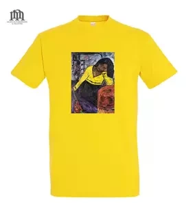 Koszulka z nadrukiem - Kobieta w żółci.