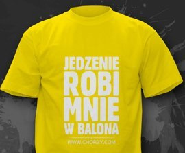 Koszulka z nadrukiem - Jedzenie robi mnie w balona (chorzy.com)