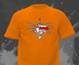 Koszulka z nadrukiem - Poland First to Fight (Miecz i Tarcza)