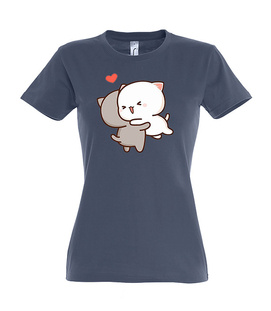 Koszulki z nadrukiem-Cat love jump