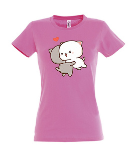 Koszulki z nadrukiem-Cat love jump