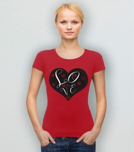 Koszulka damska z nadrukiem - Love Heart