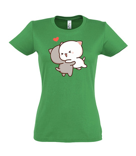 Koszulki z nadrukiem-Cat love jump