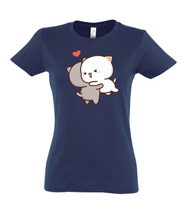 Koszulki z nadrukiem-Cat love jump