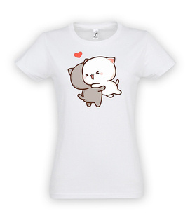 Koszulki z nadrukiem-Cat love jump