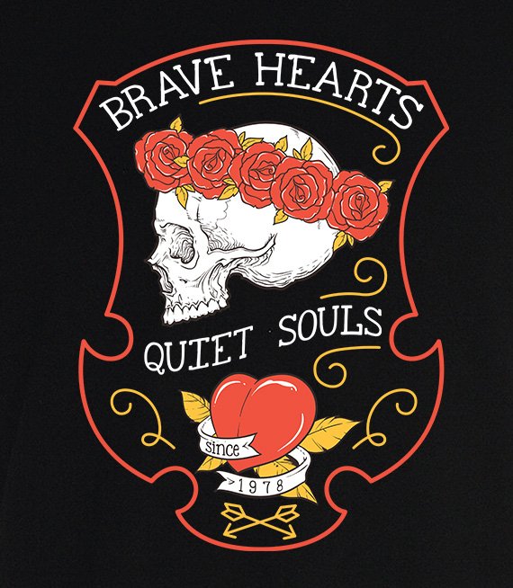 Koszulka damska z nadrukiem - Brave hearts quiet souls