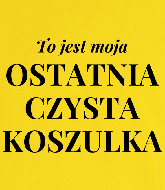 Koszulka męska 3XL-5XL  - To jest moja ostatnia czysta koszulka