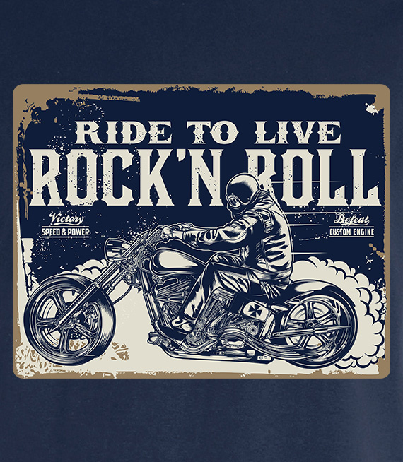 Koszulka męska - RIDE TO LIVE ROCK'N ROLL