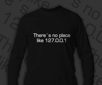 Koszulka z nadrukiem - No place like home - 127.0.0.1