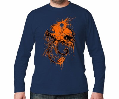 Koszulka z nadrukiem - Pomarańczowa Czaszka