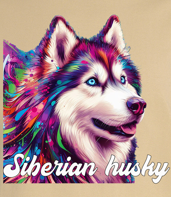 Koszulki z nadrukiem-Siberian husky