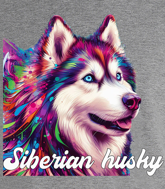 Koszulki z nadrukiem-Siberian husky