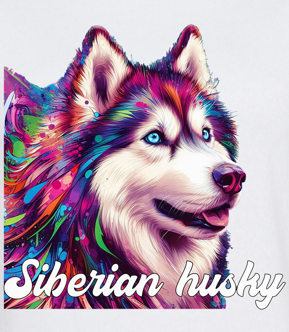 Koszulki z nadrukiem  - Siberian husky